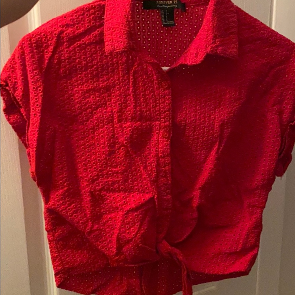 Front Tie Button Up